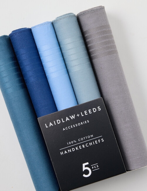 Laidlaw + Leeds 5-Pack Hankies, Blue product photo View 02 L