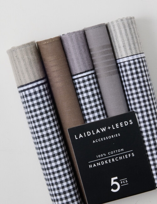Laidlaw + Leeds 5-Pack Hankies, Grey product photo View 02 L
