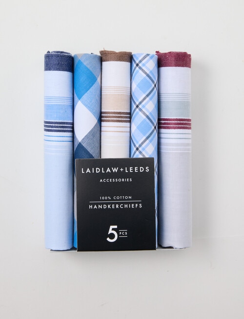 Laidlaw + Leeds 5-Pack Hankies, Blue product photo
