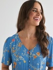 Whistle Floral Babydoll Dress, Blue product photo View 04 S