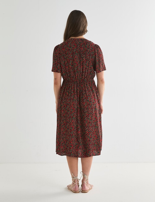 Whistle Ditsy V-Neck Dress, Red product photo View 02 L