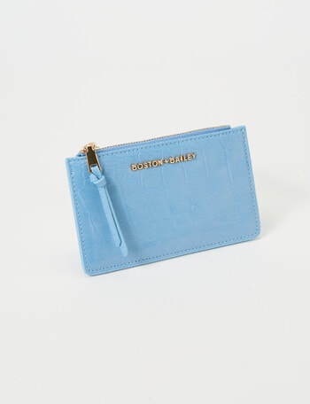 Boston + Bailey Card Holder with Zip Pocket, Light Blue product photo