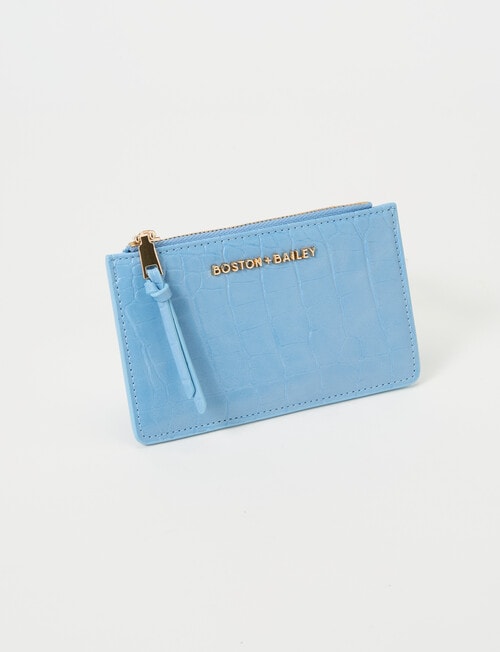 Boston + Bailey Card Holder with Zip Pocket, Light Blue product photo