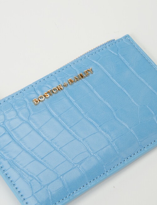 Boston + Bailey Card Holder with Zip Pocket, Light Blue product photo View 04 L