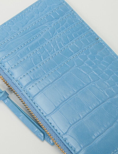 Boston + Bailey Card Holder with Zip Pocket, Light Blue product photo View 05 L
