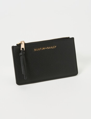 Boston + Bailey Card Holder with Zip Pocket, Black product photo
