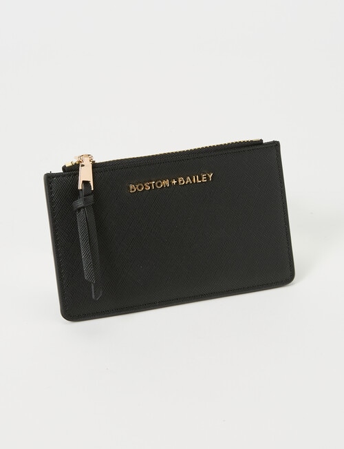 Boston + Bailey Card Holder with Zip Pocket, Black product photo