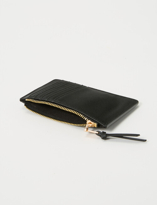 Boston + Bailey Card Holder with Zip Pocket, Black product photo View 03 L