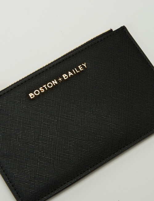 Boston + Bailey Card Holder with Zip Pocket, Black product photo View 04 L