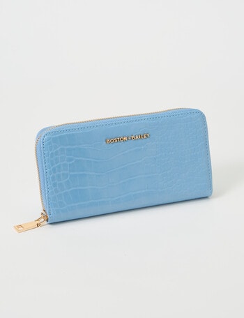 Boston + Bailey Large Zip Around Wallet, Light Blue product photo