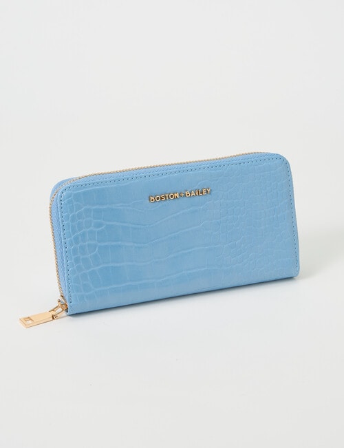 Boston + Bailey Large Zip Around Wallet, Light Blue product photo