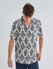 Gasoline Paisley Short Sleeve Shirt, White product photo