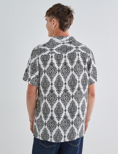 Gasoline Paisley Short Sleeve Shirt, White product photo View 02 L