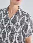 Gasoline Paisley Short Sleeve Shirt, White product photo View 04 S