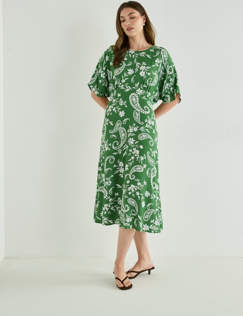 Whistle Paisley Empire Dress, Green Apple product photo View 03 L