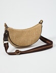Zest Straw Crossbody Bag, Chocolate product photo