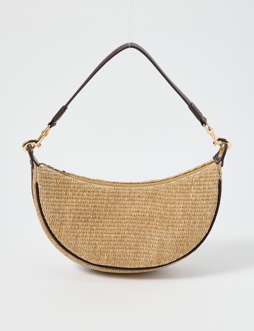 Zest Straw Crossbody Bag, Chocolate product photo View 07 L