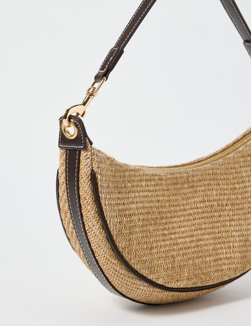 Zest Straw Crossbody Bag, Chocolate product photo View 08 L