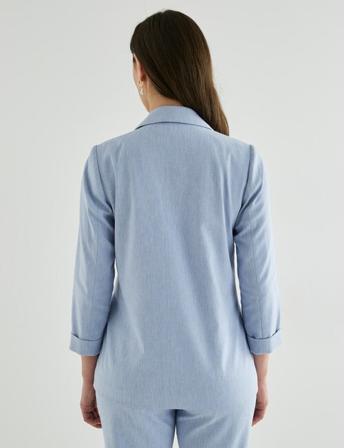 Oliver Black Three Quarter Sleeve Single Button Blazer, Bluebell product photo View 02 L