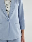 Oliver Black Three Quarter Sleeve Single Button Blazer, Bluebell product photo View 05 S