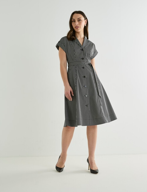 Oliver Black Stripe Shirtdress, Black & White product photo