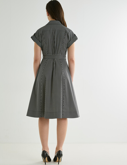 Oliver Black Stripe Shirtdress, Black & White product photo View 02 L