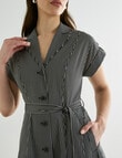 Oliver Black Stripe Shirtdress, Black & White product photo View 06 S