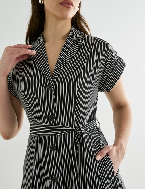 Oliver Black Stripe Shirtdress, Black & White product photo View 06 L