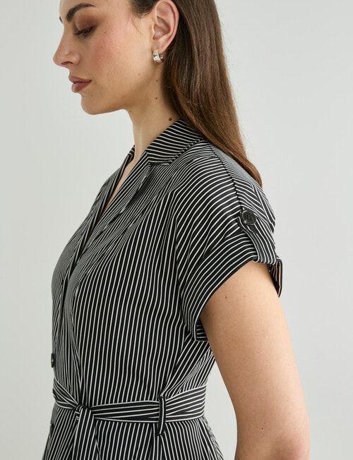 Oliver Black Stripe Shirtdress, Black & White product photo View 07 L