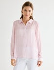 Ella J Spliced Stripe Shirt, Pink Stripe product photo