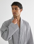 Chisel Woven Cotton Stripe Robe, Black & White product photo View 04 S