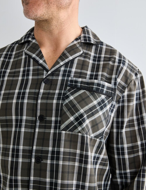 Chisel Woven Check Long PJ Set, Khaki, Black & Stone product photo View 03 L
