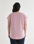 Studio Curve Organic Cotton Short Sleeve Boxy Tee, Blush Daisy Garden product photo View 02 S