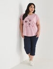 Studio Curve Organic Cotton Short Sleeve Boxy Tee, Blush Daisy Garden product photo View 03 S