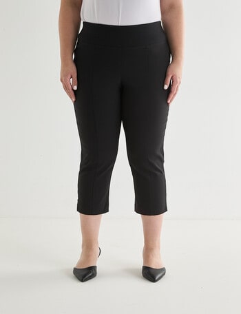 Studio Curve Bengaline Seam Detail Crop Pant, Black product photo