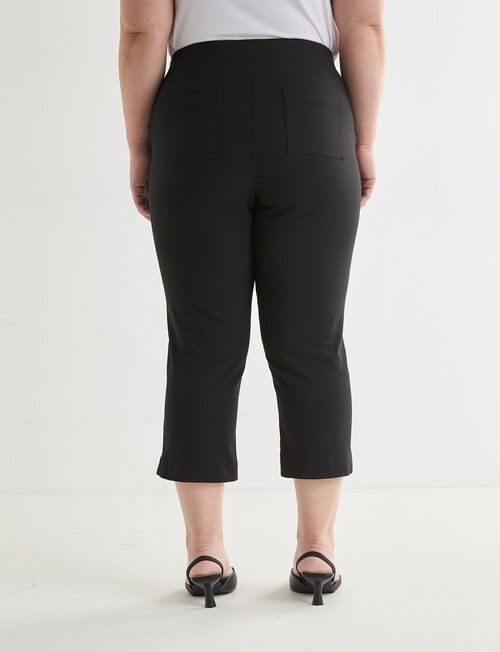 Studio Curve Bengaline Seam Detail Crop Pant, Black product photo View 02 L