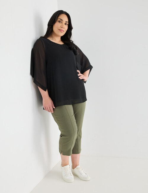 Studio Curve Bengaline Seam Detail Crop Pant, Foliage product photo View 03 L