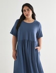 Studio Curve Knee Gather Knit Dress, Denim product photo