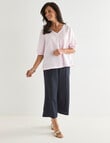 Ella J Linen V-Neck Top, Pale Pink product photo View 03 S