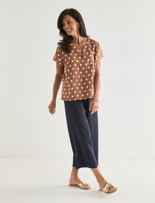Ella J Linen Top, Copper Spot product photo View 03 L