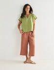 Ella J Linen Top, Moss product photo View 03 S