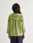Ella J Linen Hooded Jacket, Moss product photo View 02 S