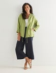 Ella J Linen Hooded Jacket, Moss product photo View 03 S