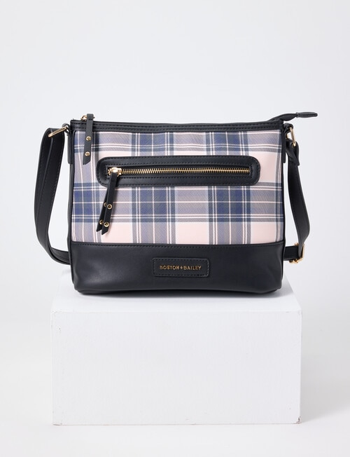 Boston + Bailey Printed Crossbody, Blush Check product photo View 03 L