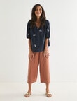 Ella J Linen Crop Pant, Copper product photo
