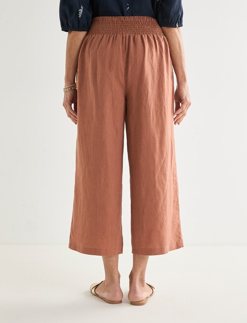Ella J Linen Crop Pant, Copper product photo View 02 L
