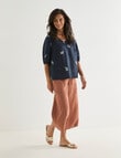 Ella J Linen Crop Pant, Copper product photo View 03 S