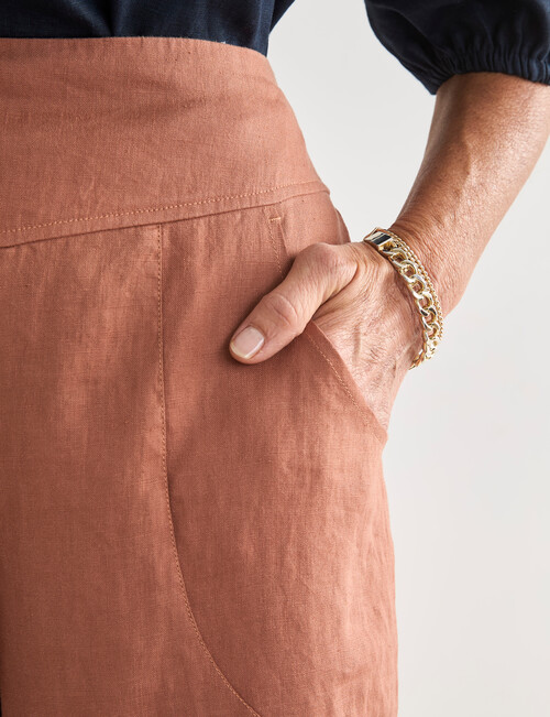 Ella J Linen Crop Pant, Copper product photo View 05 L
