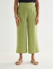 Ella J Linen Crop Pant, Moss product photo