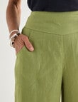 Ella J Linen Crop Pant, Moss product photo View 04 S